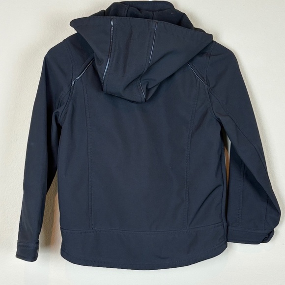 Soft Shell Mixed Media Boys Black Winter Jacket with Zip Off Hood; Size 7 - Picture 5 of 14